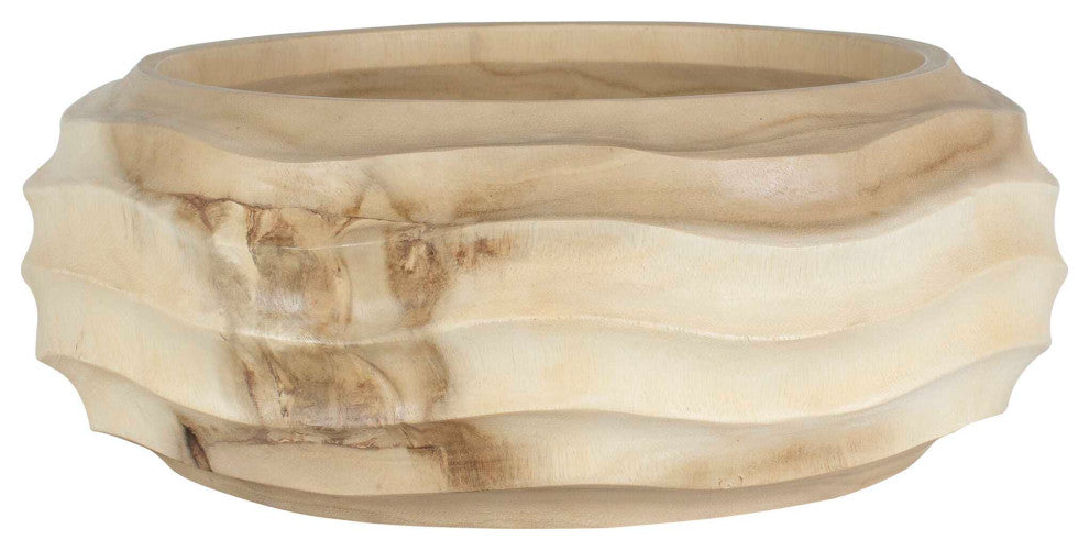 Uttermost Waveform Bleached Wood Bowl