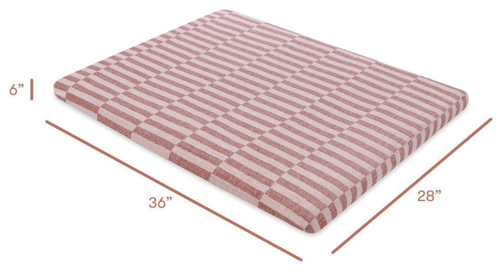 All-Stages Midi Crib Sheet, GOTS Certified Organic Muslin Cotton, Maroon Stripe