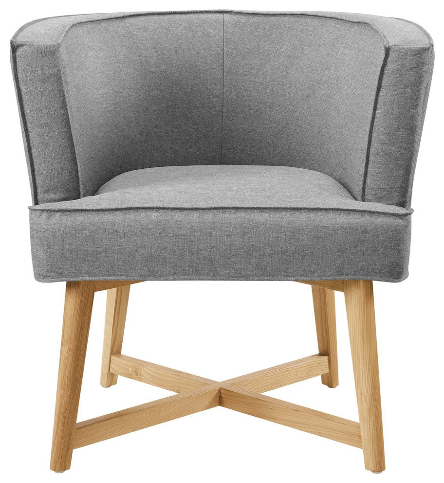 Accent Chair, Set of 2, Fabric, Wood, Gray, Modern, Lounge Hospitality