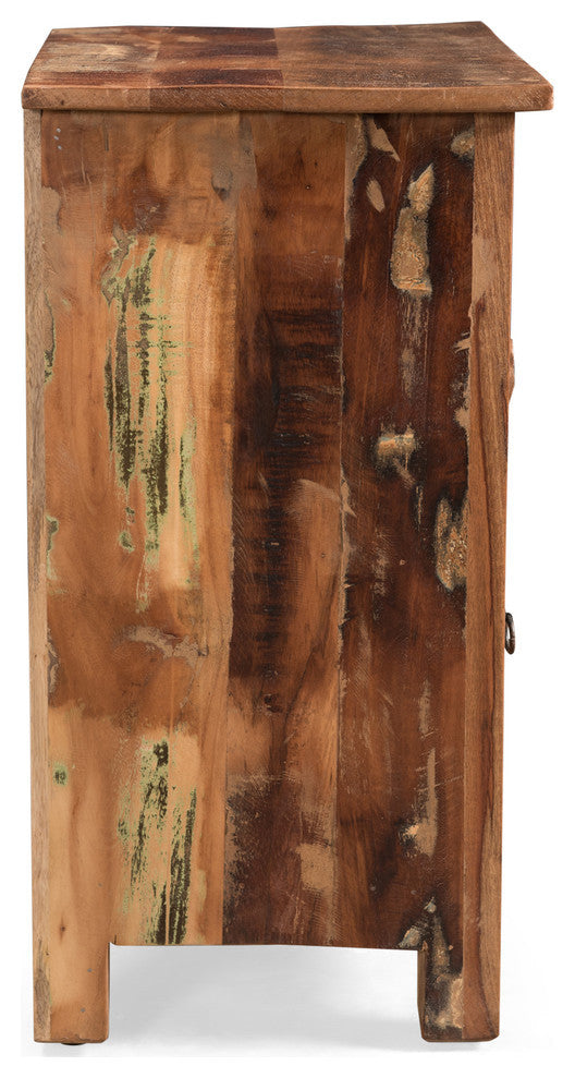 Salome Boho Handcrafted Wooden Side Table with Drawer