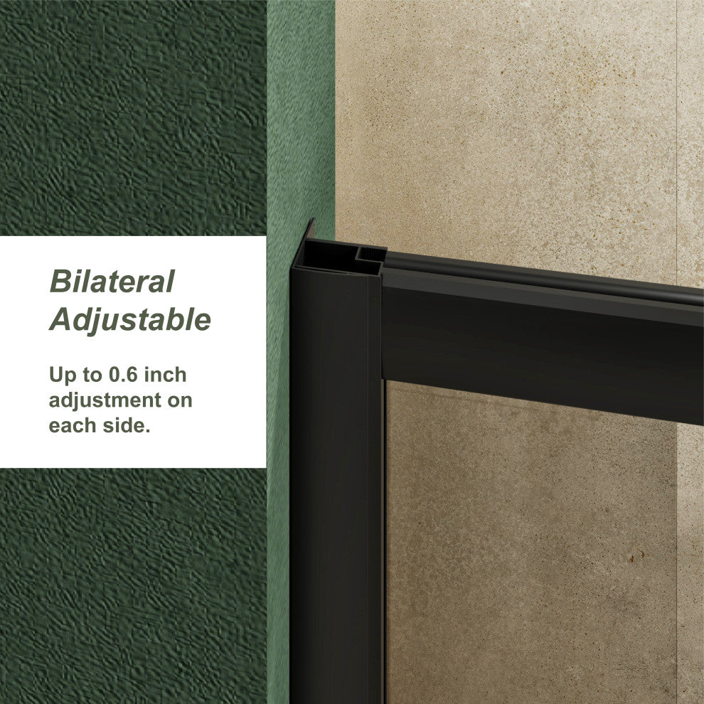 72 in. H Sliding Framed Shower Door with Stainless Steel Handle, 60"w X 72"h