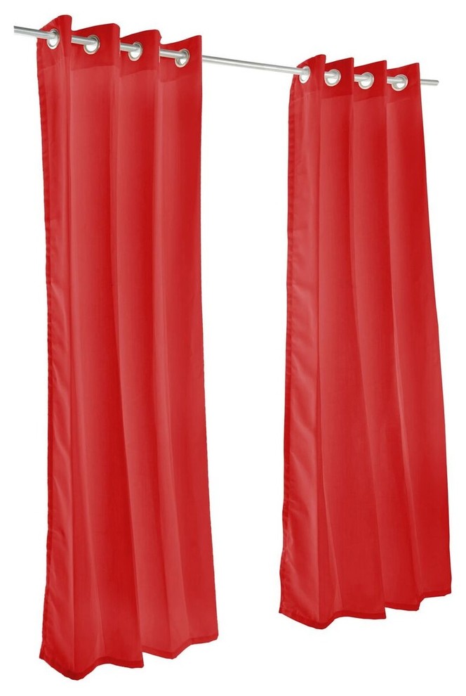 Canvas Jockey Red Outdoor Curtain with Grommets, 96"x50"