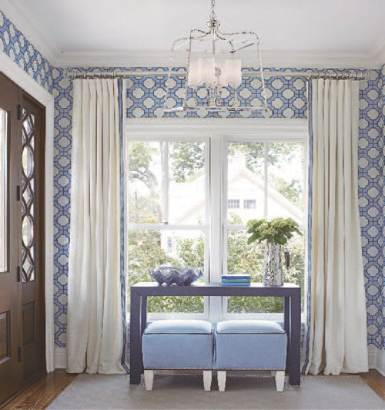 Sylvan 4-Light Chandelier, Polished Nickel With White Silk