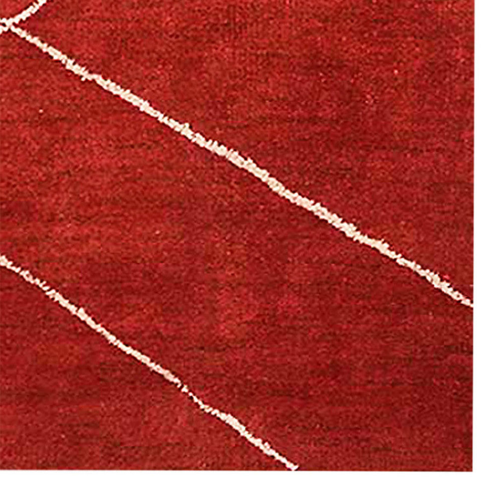 HAND KNOTTED LOOM SILK ECO-FRIENDLY AREA RUGS-Rectangle,Red Beige,Geometric, [Rectangle] 9'x12'