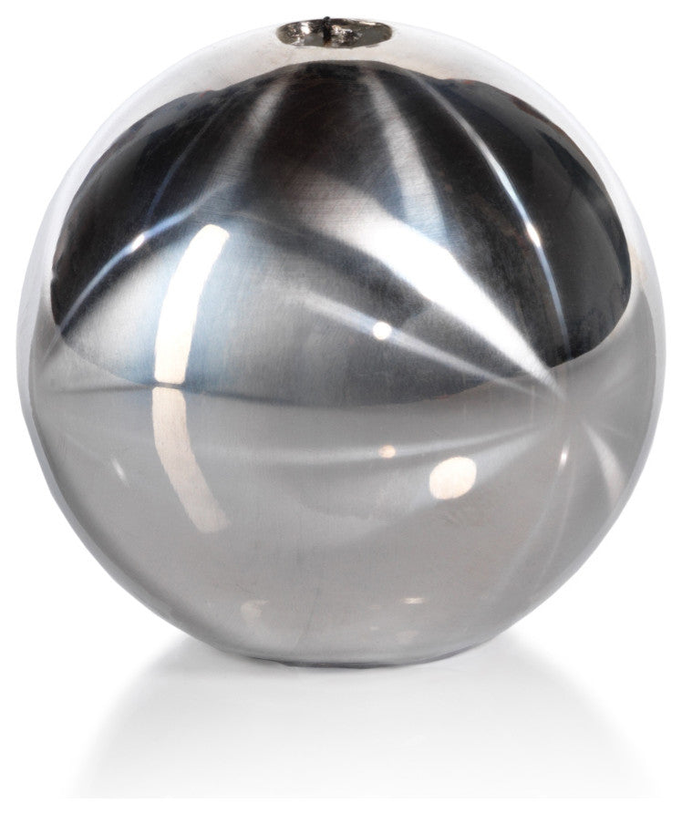 3.5" Tall "Titanium" Wax Ball Candles, Silver, Set of 3