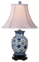 Garden Vines Porcelain Table Lamp, Blue and White