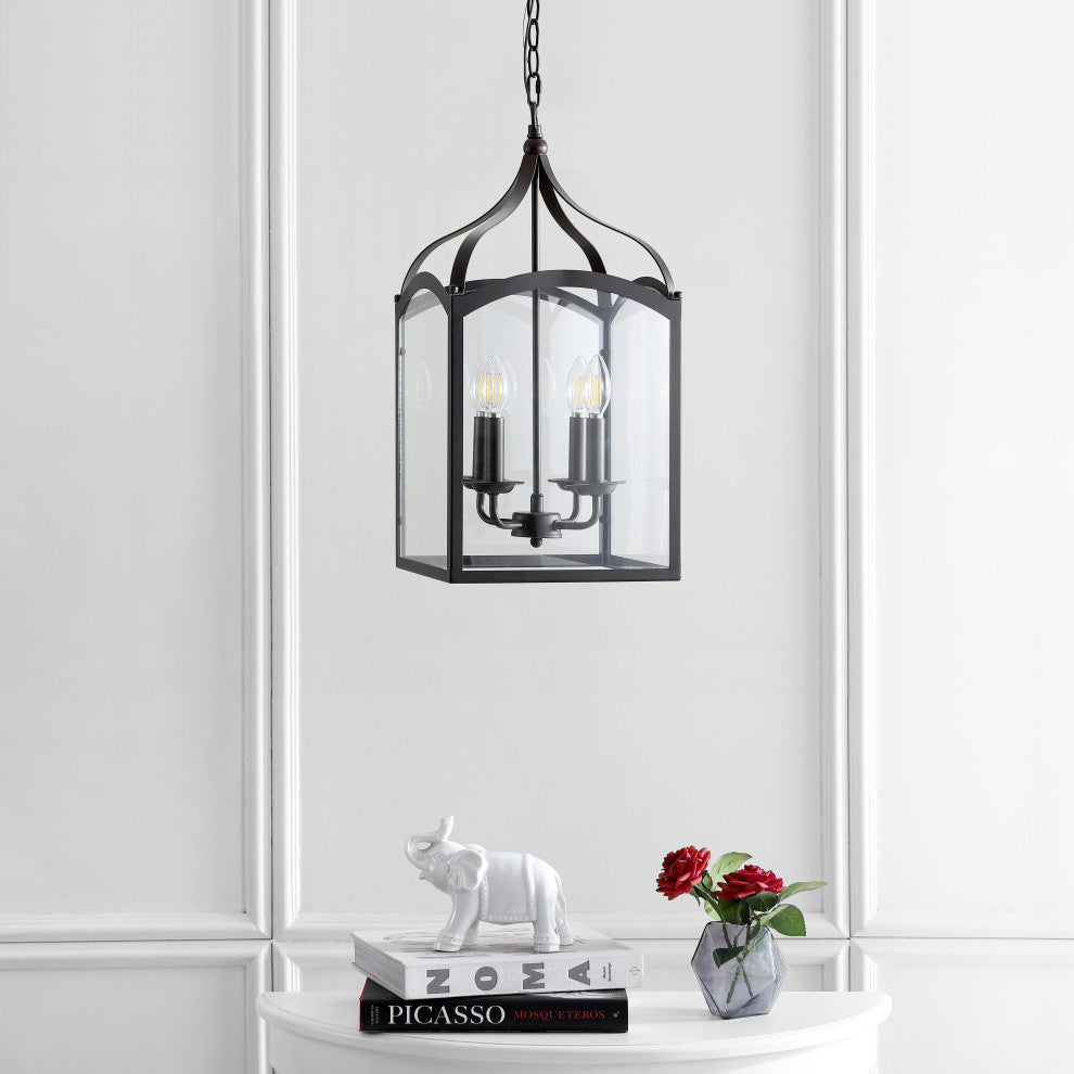 Ruth 4-light Lantern Metal LED Pendant, Oil Rubbed Bronze, 11"
