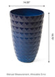 Set of 2 Eco-Friendly PE Faux Ceramic Textured Planters, Cobalt Blue