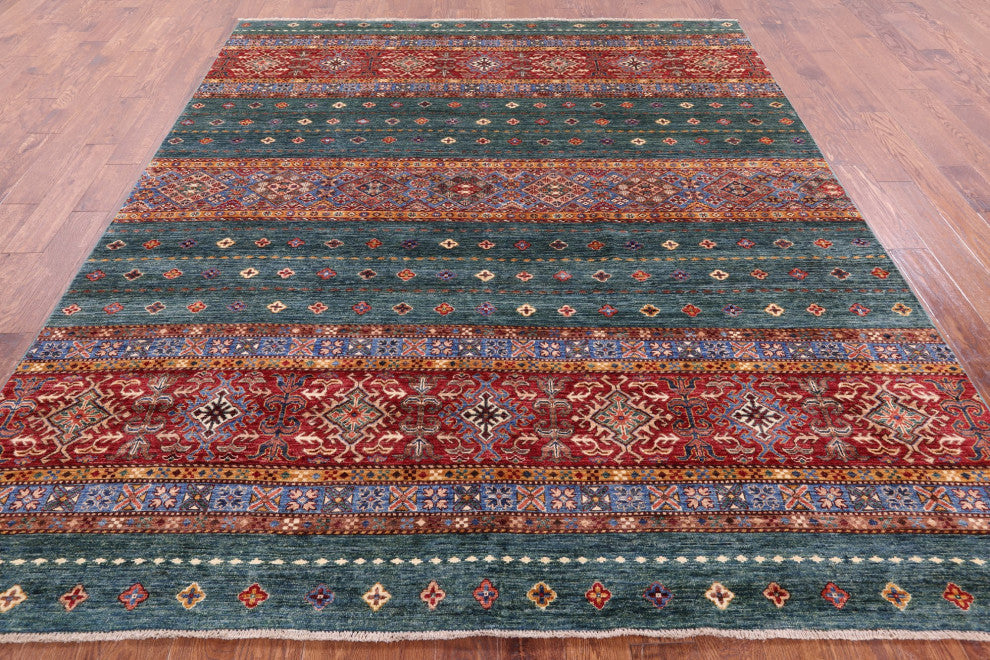 8' 3" X 9' 7" Khorjin Super Kazak Handmade Rug - Q12646