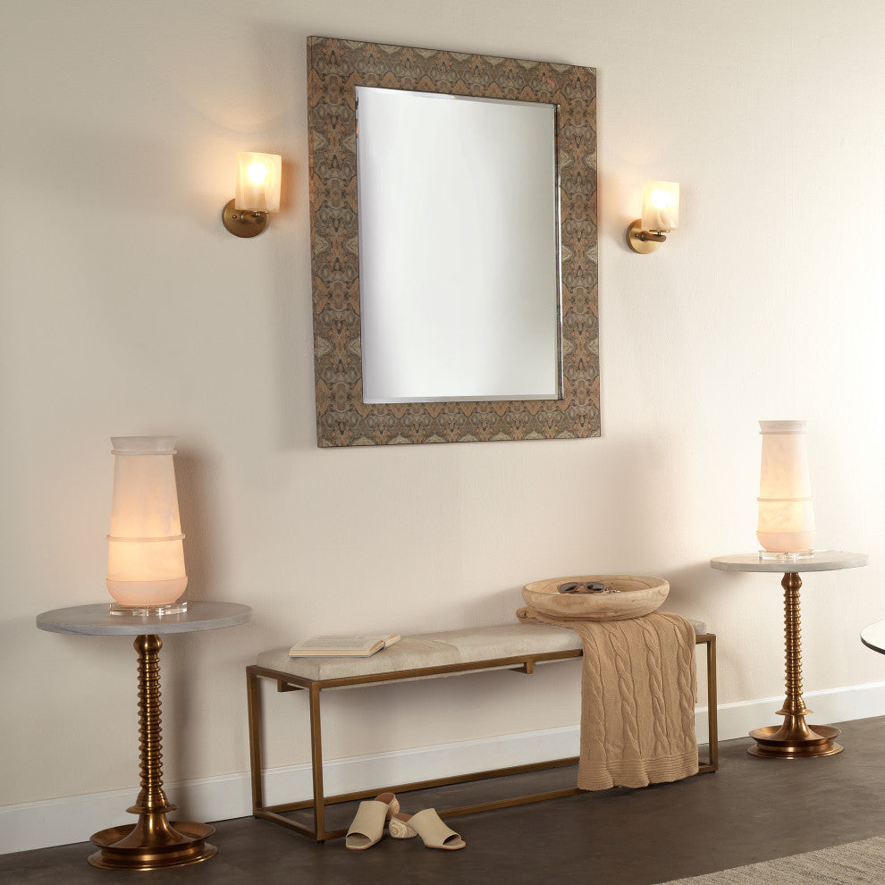 Rorschach Mirror, Gray and Cream Lacquer