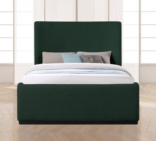 Oliver Boucle Fabric Upholstered Bed, Green, King
