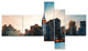 Manhattan Skyline at Bright Sunset, Extra Large Canvas Print, 60"x32", 5 panels