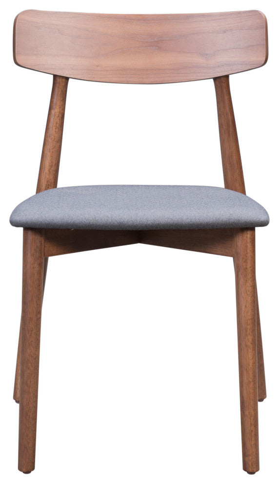 Newman Dining Chair, Set of 2 Walnut/Gray