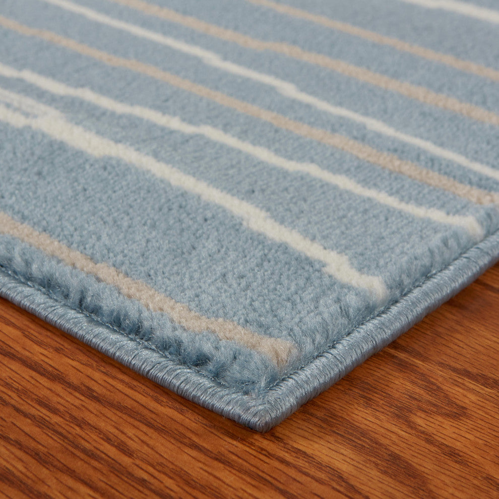 9" x 12" Blue Contemporary Waves Area Rug