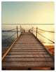 "Strong Wooden Boardwalk into Sea" Sea Bridge Metal Wall Art, 3 Panels, 28"x36"