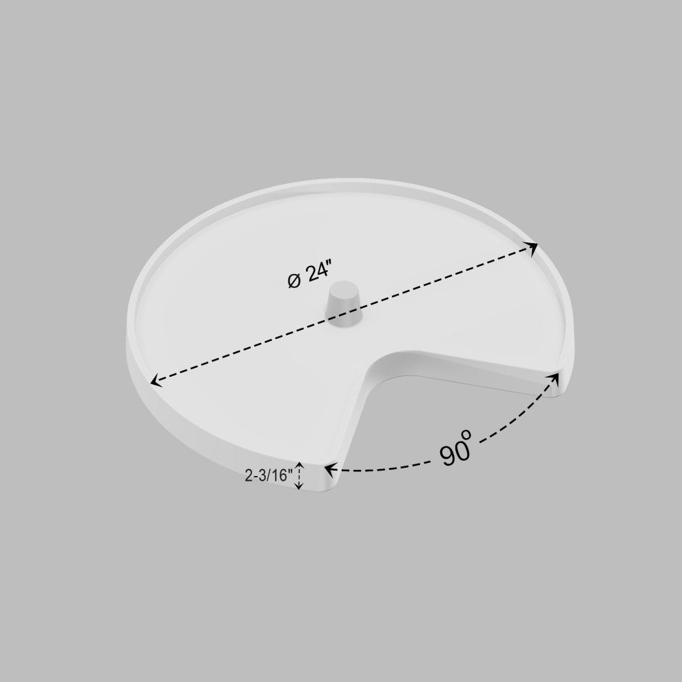 Dowell Lazy Susan Kidney Shape, 2 Tier, White, 24"