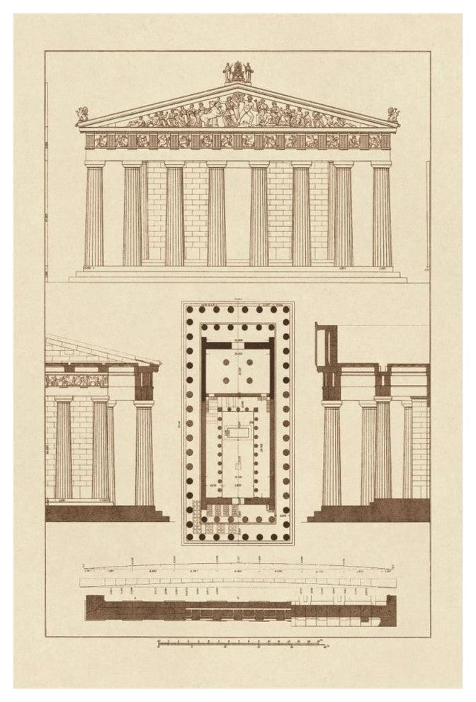 "The Parthenon at Athens" Digital Paper Print by J. Buhlmann, 42"x62"