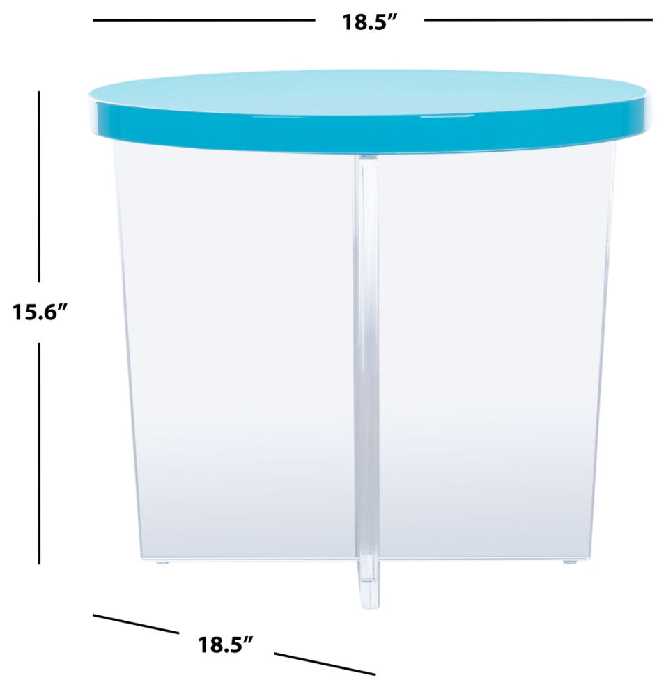Safavieh Couture Edward Acryllic Accent Table, Turquoise