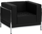 Hercules Imagination Series Contemporary Leather Chair With Frame, Blac
