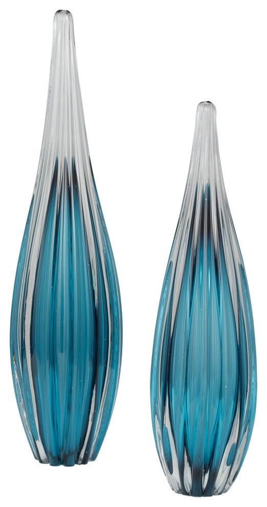 Glass, 15" Paperweight Teal