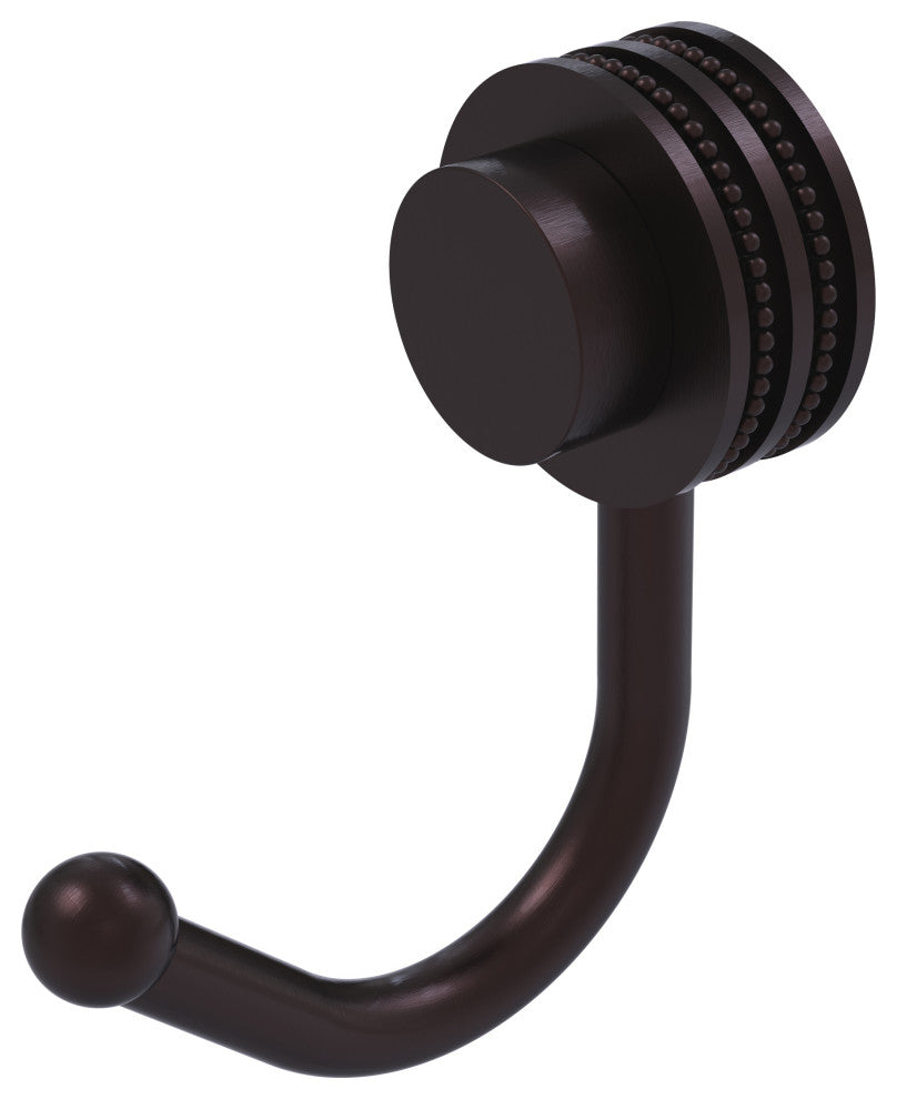 Venus Robe Hook With Dotted Accents, Antique Bronze