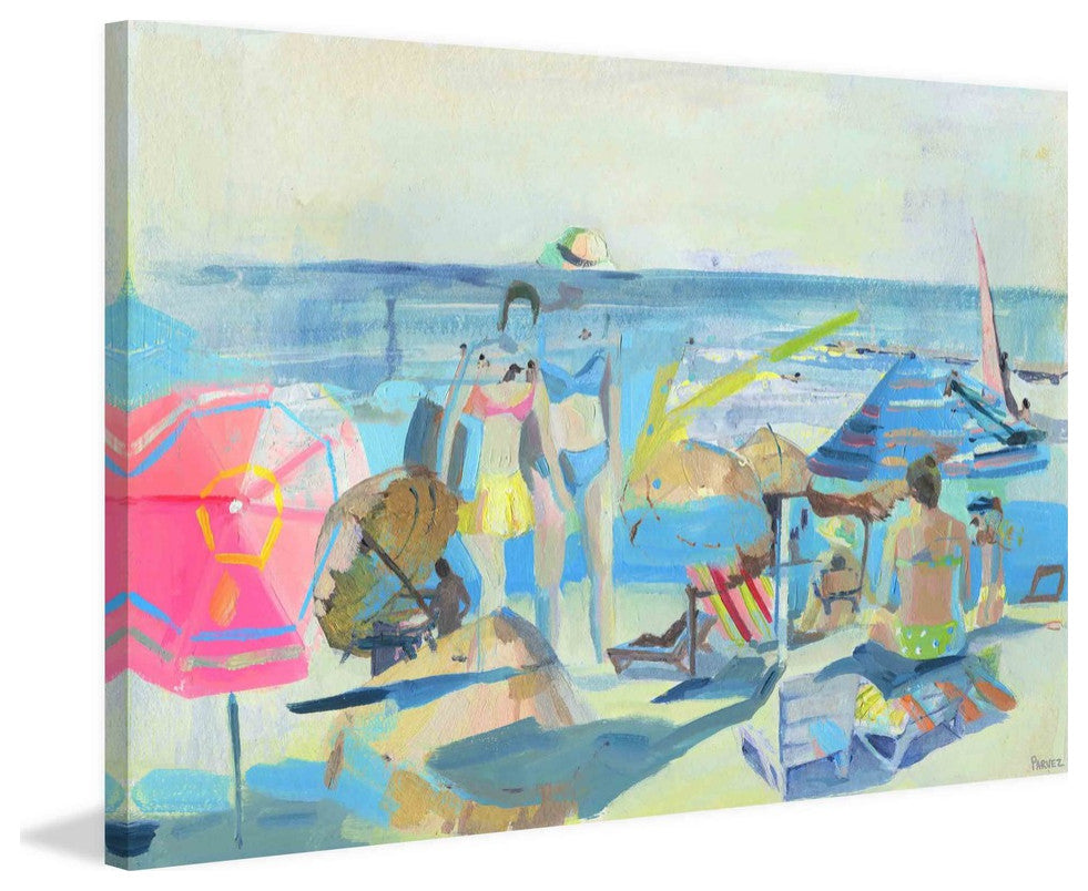 "Family Beach Time" Painting Print on Wrapped Canvas, 60"x40"