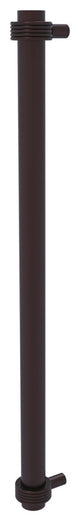 18" Refrigerator Pull With Groovy Accents, Antique Bronze