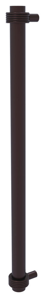 18" Refrigerator Pull With Groovy Accents, Antique Bronze