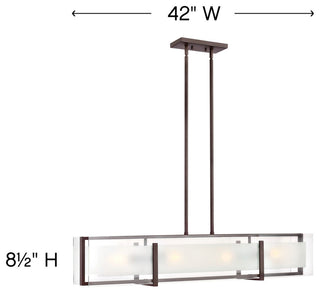 Hinkley Latitude Medium Four Light Linear, Oil Rubbed Bronze