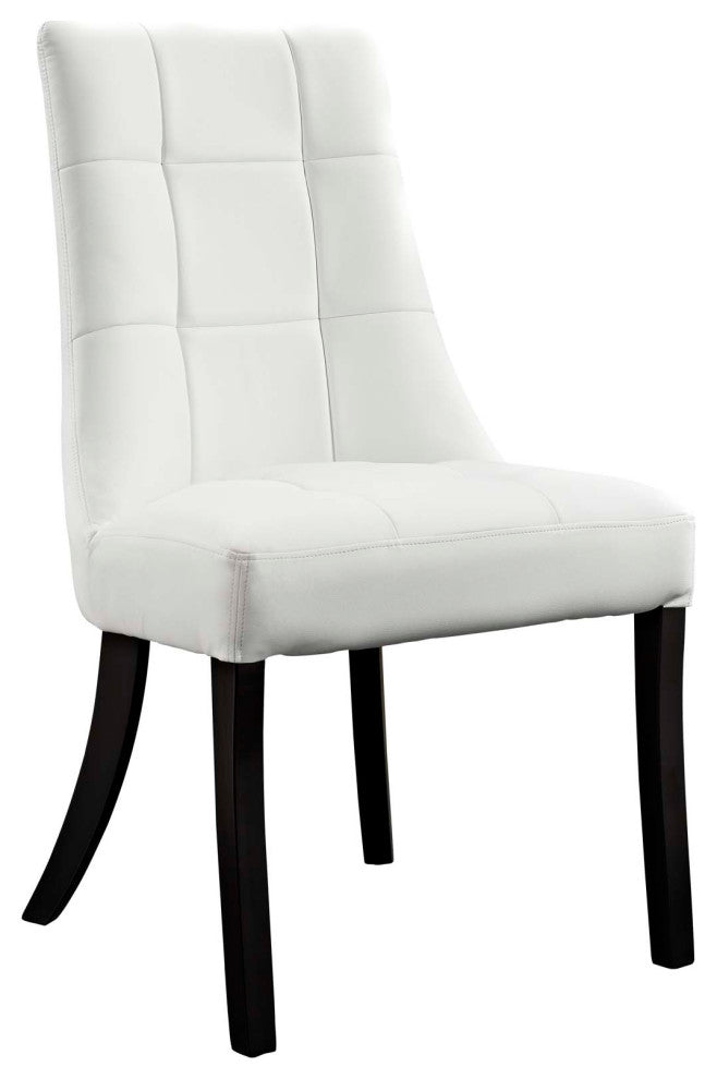 Modern White Noblesse Dining Vinyl Side Chair