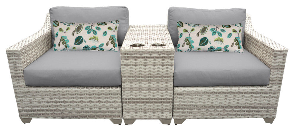 Fairmont 3 Piece Outdoor Wicker Patio Furniture Set 03b