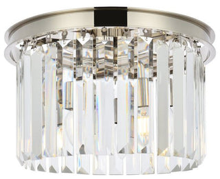 Elegant Lighting 1238F16/RC Sydney 3 Light 16"W Flush Mount Drum - Polished