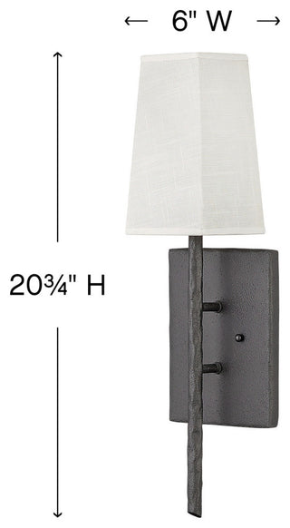 Hinkley Tress Large Single Light Sconce, Forged Iron
