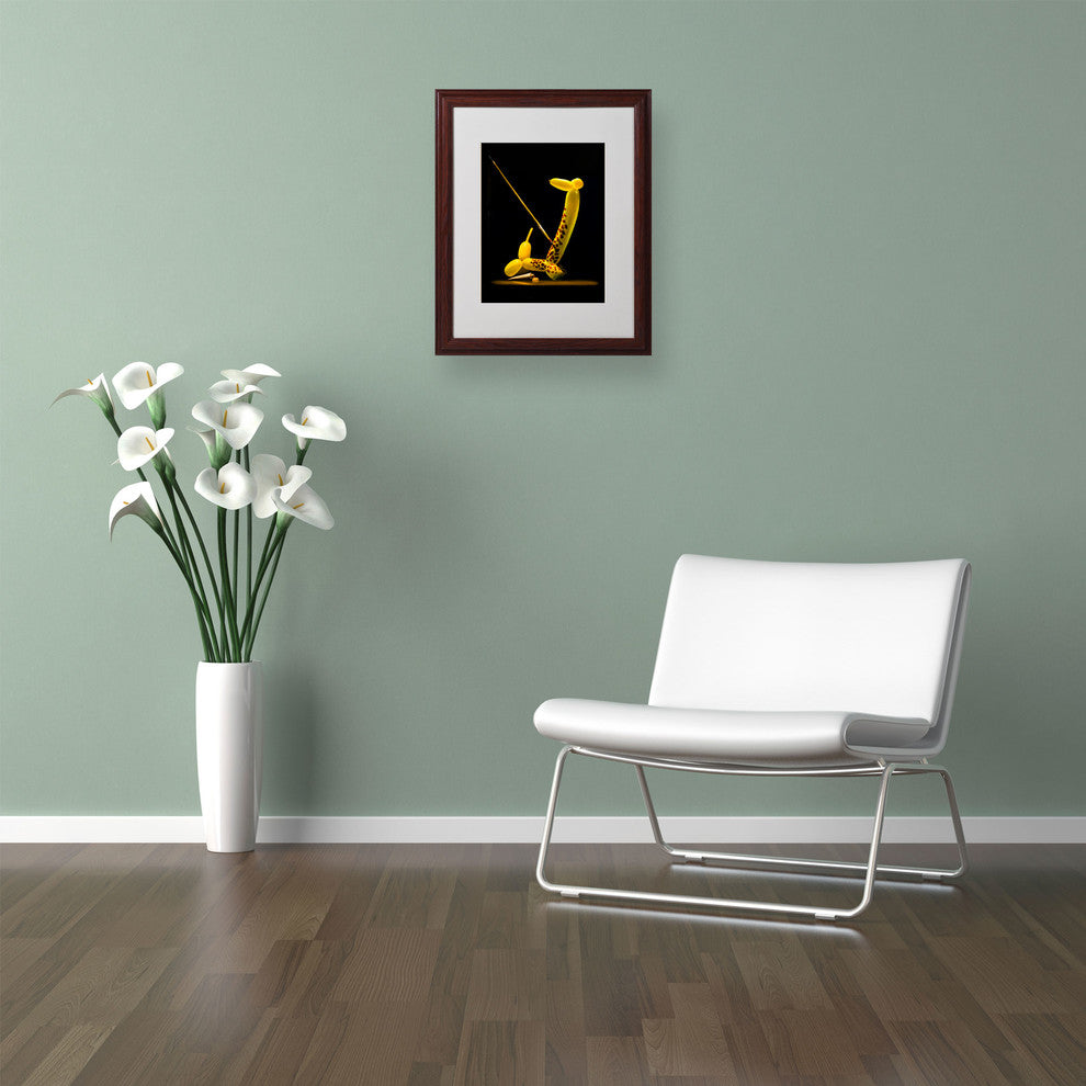 'Balloon Giraffe' Matted Framed Canvas Art by Roderick Stevens
