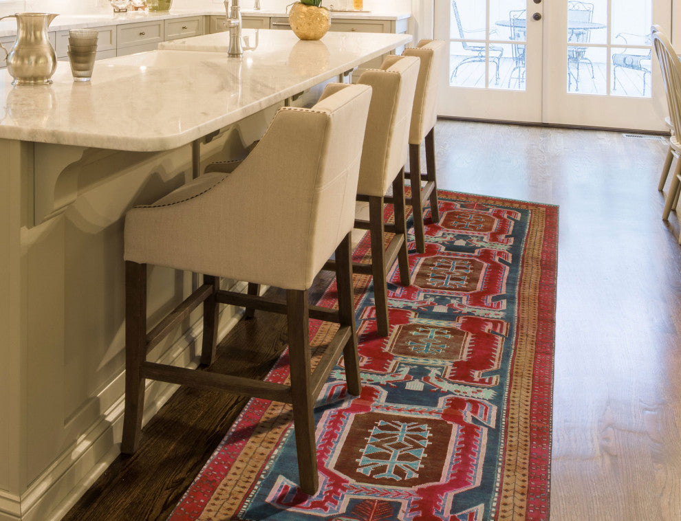 Fine Vintage Distressed Bram Charcoal/Brown Runner, 3'4x8'11