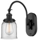 Bell Sconce, Matte Black, Clear, Clear