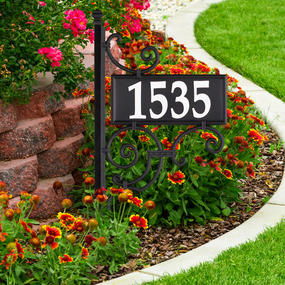 Nite Bright Ironwork Reflective Address Post Sign