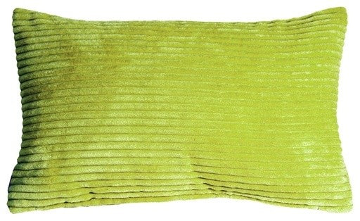 Pillow Decor - Wide Wale Corduroy 12 x 20 Throw Pillows, Green