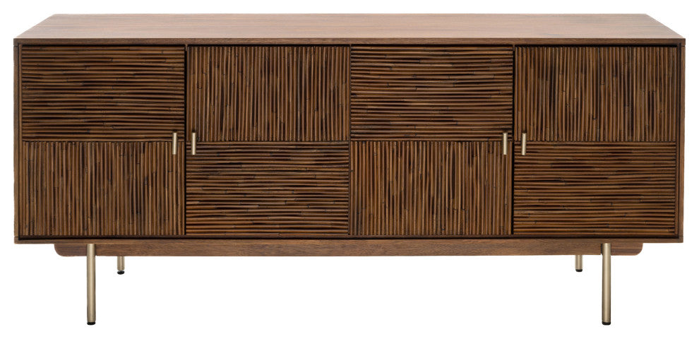 Studio London Arben Sideboard with Drawers Acacia Wood and Rattan Storage
