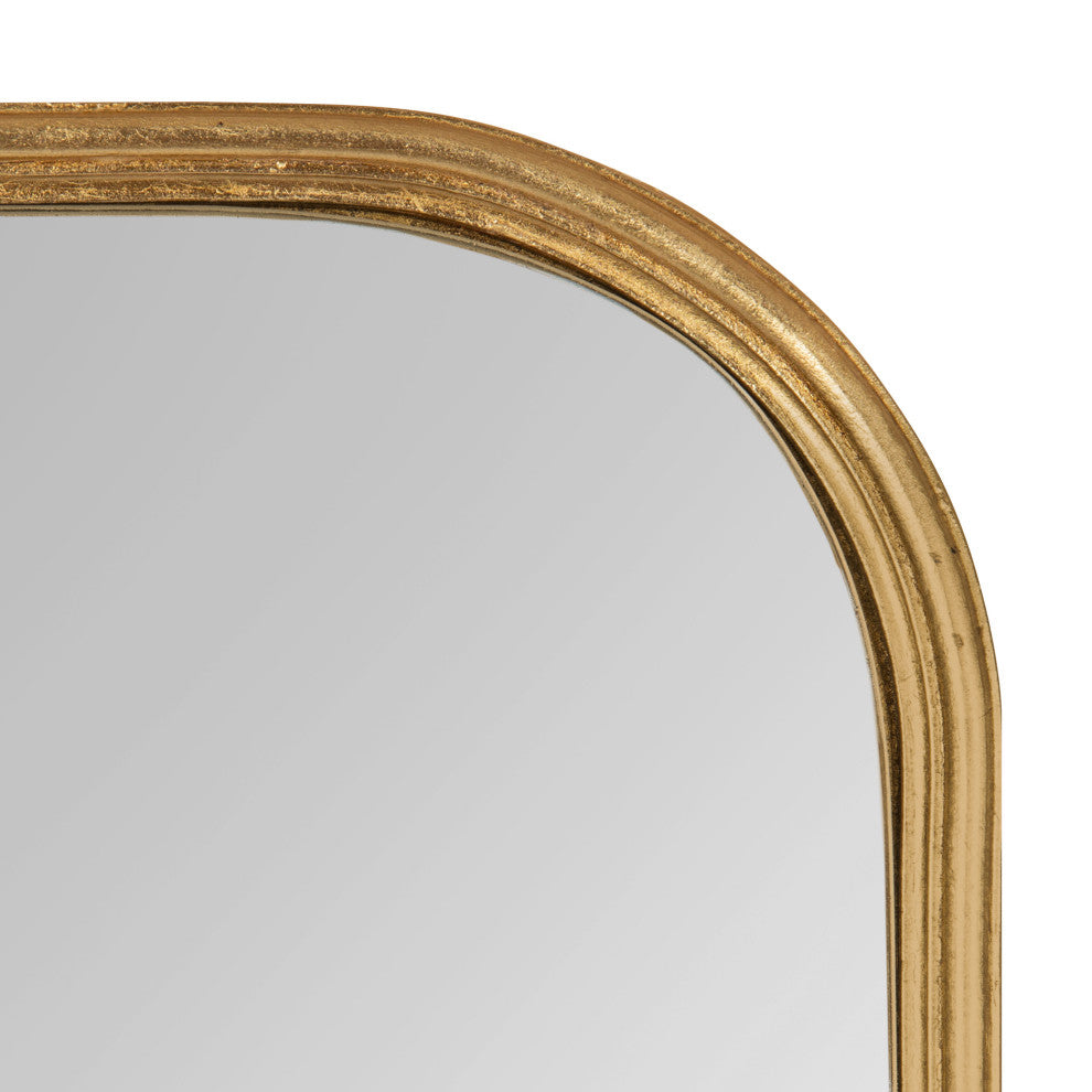 Caskill Framed Cowbell Wall Mirror, Gold, 20x32