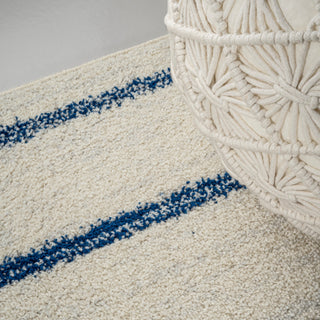 Williamsburg Minimalist Stripe Rug, Cream/Navy, 3 Ft. X 5 Ft.