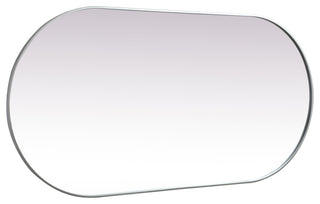 Home Living Metal Frame Oval Mirror 36x72 Inch, Silver