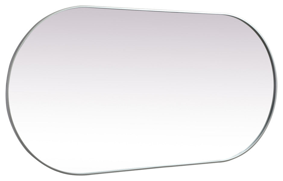 Home Living Metal Frame Oval Mirror 36x72 Inch, Silver