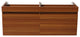 Fresca Mezzo 60" Teak Wall Hung Double Sink Cabinet