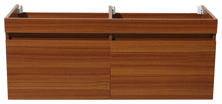 Fresca Mezzo 60" Teak Wall Hung Double Sink Cabinet