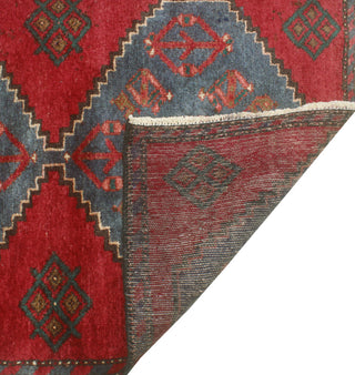 Fine Vintage Distressed Carver Red/Blue Runner, 2'7 x 8'10