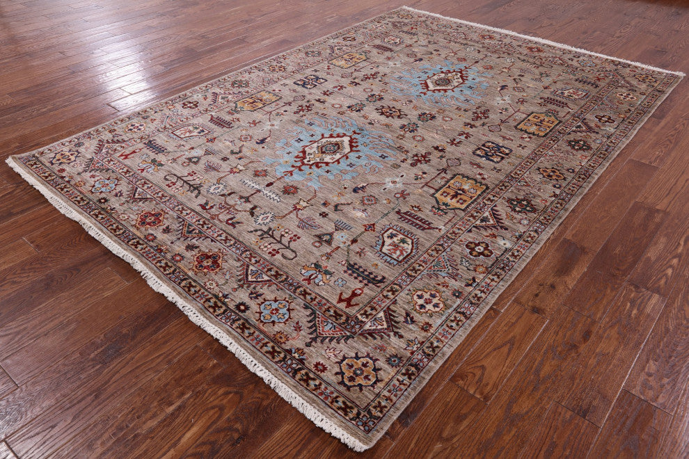 Persian Tabriz Hand-Knotted Wool Rug 6' 9" X 9' 10" Q10100