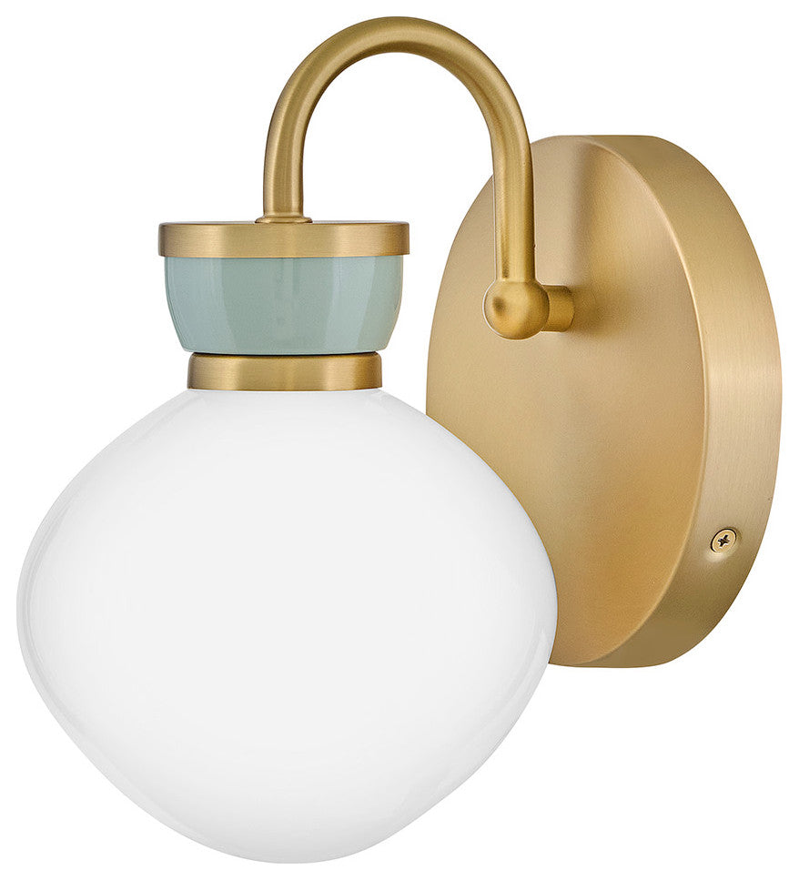 Lark Lucy Small Single Light Sconce, Lacquered Brass
