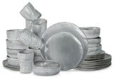 Stone by Mercer Project ATIK Stoneware 32 Piece Dinnerware Set, Grey Speckled