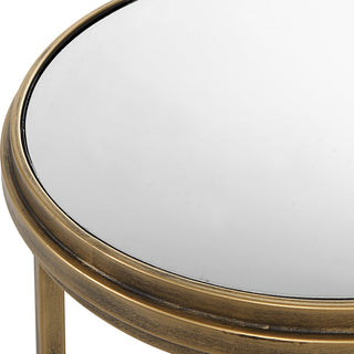 Contemporary 17875" x 24" Iron Glass Brushed Gold Nesting Tables